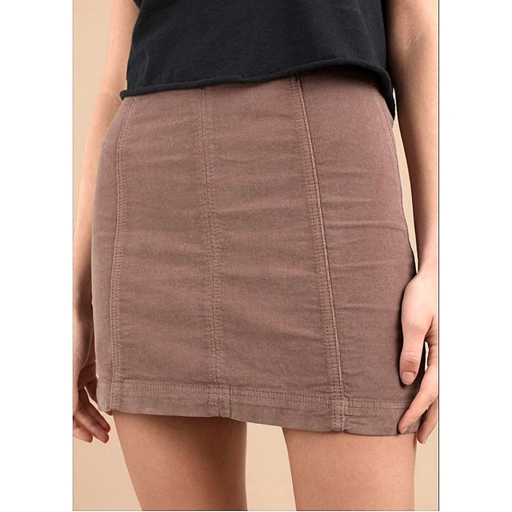 Free People Mauve Modern Femme Corduroy Skirt Boho Fall Gift Party Spring Summer